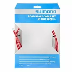 Set Di Cavi Per Freno Strada Shimano Con Rivestimento Sil-Tec Rosso