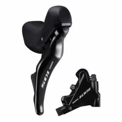 Freno A Disco Idrico Posteriore Shimano 105 R7070 2 Pistoni Mani Piccole Nero